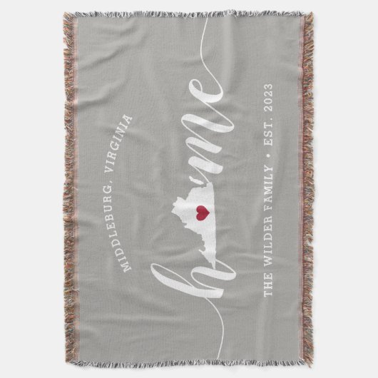 Virginia Thuisstaat Gepersonaliseerd Deken (Voorkant Verticaal)