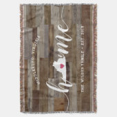 Virginia Thuisstaat Persoonlijke Houten Uitzicht Deken (Voorkant Verticaal)