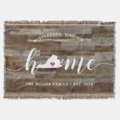 Virginia Thuisstaat Persoonlijke Houten Uitzicht Deken (Voorkant)