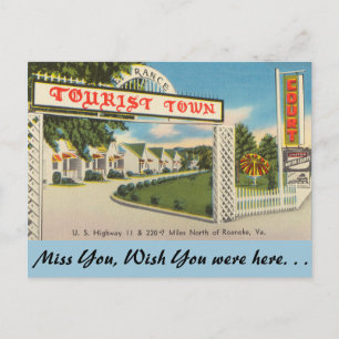Virginia, Tourist Town, Roanoke Briefkaart