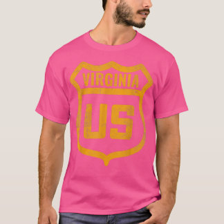 Virginia - US snelweg met een weerspannige kijk op T-shirt
