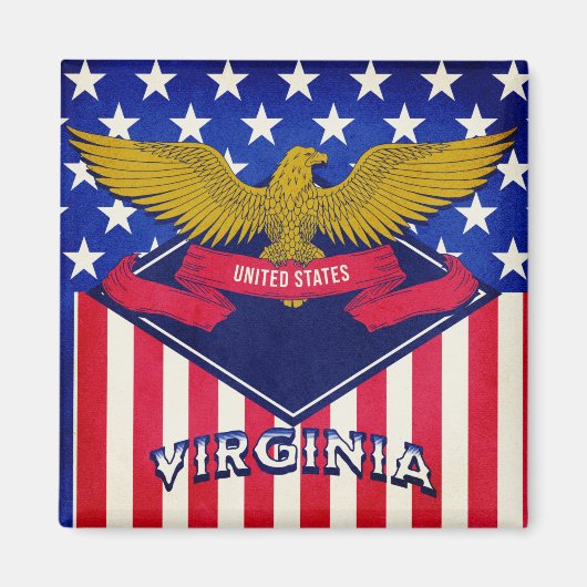 Virginia USA Flag Magneet (Voorkant)
