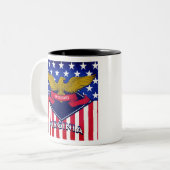 Virginia USA Flag Tweekleurige Koffiemok (Voorkant links)