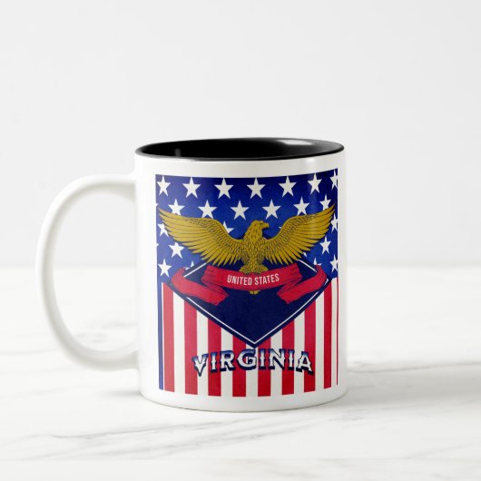 Virginia USA Flag Tweekleurige Koffiemok (Links)