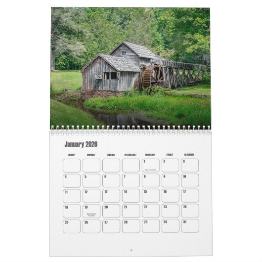 Virginia-USA Kalender (Jan 2026)