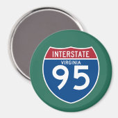 Virginia VA I-95 Interstate Highway Shield - Magneet (Voorkant / Achterkant)