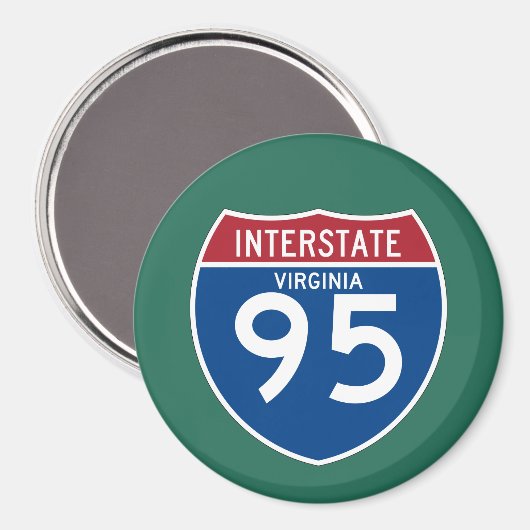 Virginia VA I-95 Interstate Highway Shield - Magneet (Voorkant / Achterkant)