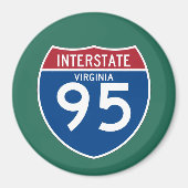 Virginia VA I-95 Interstate Highway Shield - Magneet (Voorkant)