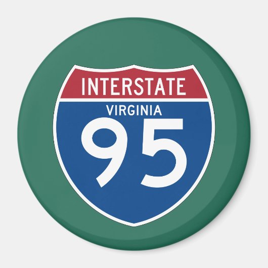 Virginia VA I-95 Interstate Highway Shield - Magneet (Voorkant)