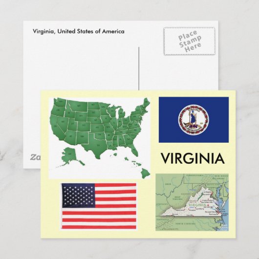 Virginia, Verenigde Staten Briefkaart (Voorkant / Achterkant)