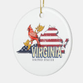 Virginia Verenigde Staten Retro State Kaart  Veren Keramisch Ornament (Links)