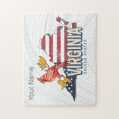 Virginia Verenigde Staten Retro State Kaart  Veren Legpuzzel (Verticaal)
