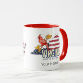 Virginia Verenigde Staten Retro State Kaart  Veren Mok (Voorkant rechts)