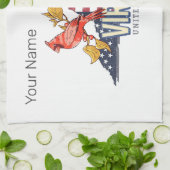 Virginia Verenigde Staten Retro State Kaart  Veren Theedoek (Gevouwen)