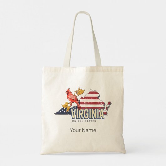 Virginia Verenigde Staten Retro State Kaart Veren Tote Bag