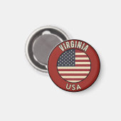 Virginia Verenigde Staten van Amerika Magneet (Voorkant / Achterkant)