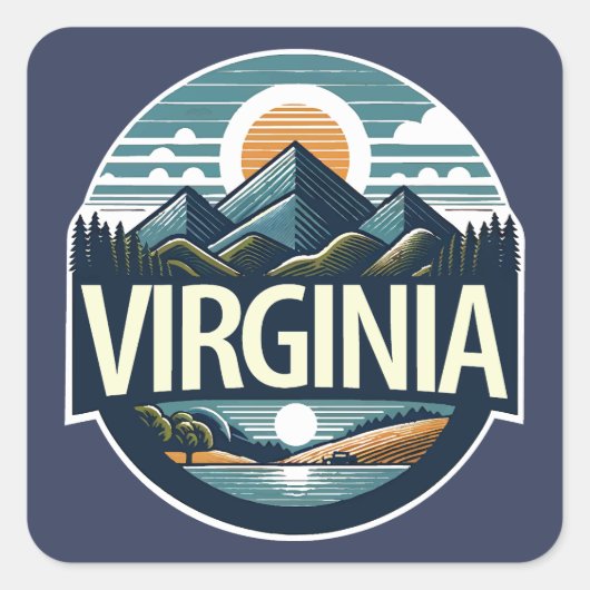 Virginia, Verenigde Staten Vierkante Sticker (Voorkant)
