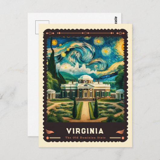 Virginia | Vincent van Gogh geïnspireerd Briefkaart (Voorkant / Achterkant)