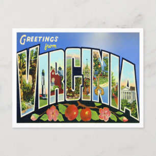 Virginia Vintage Big Letters Briefkaart