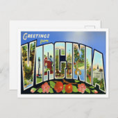 Virginia Vintage Big Letters Briefkaart (Voorkant / Achterkant)