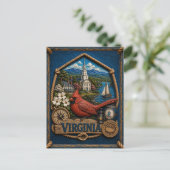 Virginia Vintage Reizen Briefkaart (Staand voorkant)