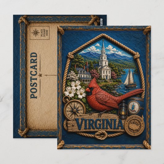 Virginia Vintage Reizen Briefkaart (Voorkant / Achterkant)
