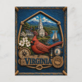 Virginia Vintage Reizen Briefkaart (Voorkant)
