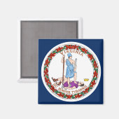 Virginia vlag magneet (Voorkant / Achterkant)