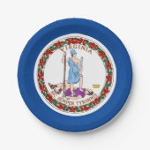 Virginia vlag papieren bordje (Voorkant)