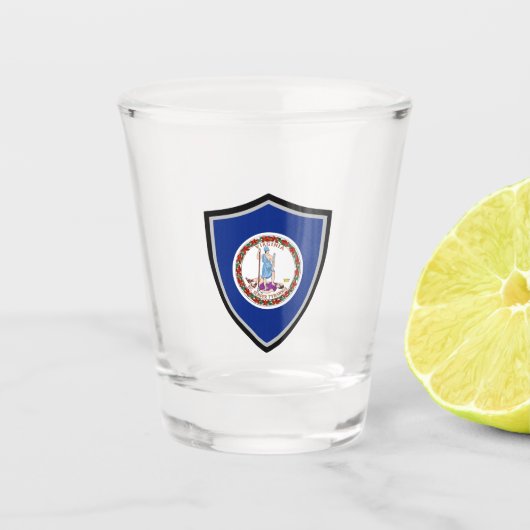 Virginia vlag shot glas (Voorkant)