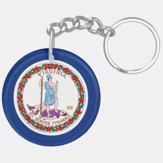 virginia vlag verenigd - amerika - symbool sleutelhanger (Achterkant Links)