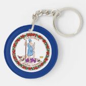virginia vlag verenigd - amerika - symbool sleutelhanger (Achterkant)