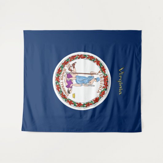 Virginia vlag wandkleed (Voorkant (horizontaal))