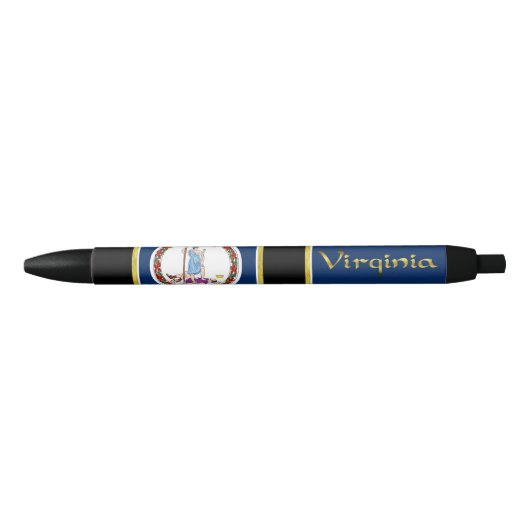 Virginia vlag zwarte inkt pen (Voorkant)