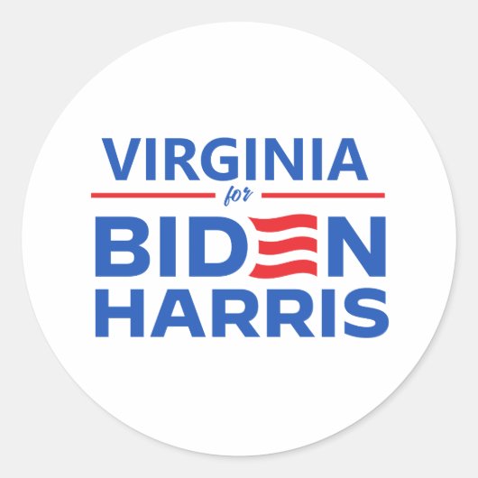 Virginia voor Biden Harris Ronde Sticker (Voorkant)