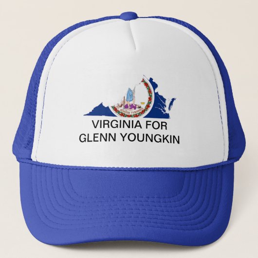 Virginia voor GLENN YOUNGKIN GOVERNOR Trucker Hat Trucker Pet (Voorkant)