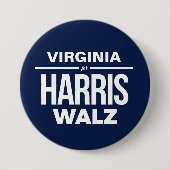 Virginia voor Harris Walz Ronde Button 7,6 Cm (Voorkant)