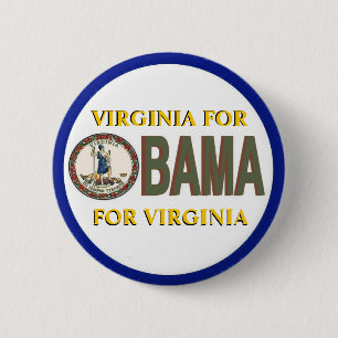 VIRGINIA VOOR OBAMA-Button Ronde Button 5,7 Cm