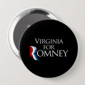 Virginia voor Romney -.png Ronde Button 4,0 Cm (Voorkant /achterkant)