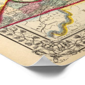 Virginia, W Virginia Map door Mitchell Poster (Hoek)
