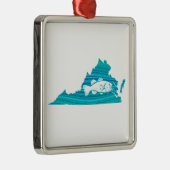 Virginia Wave Vist Metalen Ornament (Rechts)