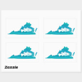 Virginia Wave Vist Rechthoekige Sticker (Vel)