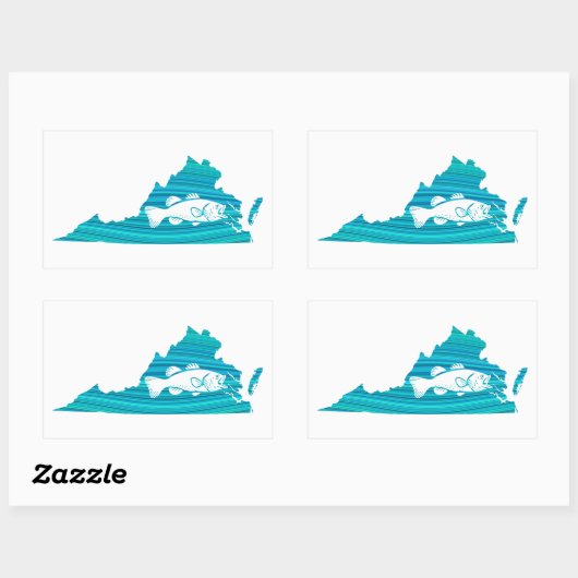 Virginia Wave Vist Rechthoekige Sticker (Vel)