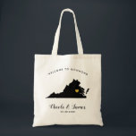 Virginia Wedding Welcome Bag voor Hotel Guests Tote Bag<br><div class="desc">Het weekend van de bruiloft heet cadeautas voor gasten uit de stad voor je bruiloft,  met afbeelding uit Virginia. Vul tas met je favoriete godies. Klik "pas verder"aan om het hart naar de plaats van uw gebeurtenis te verplaatsen.</div>