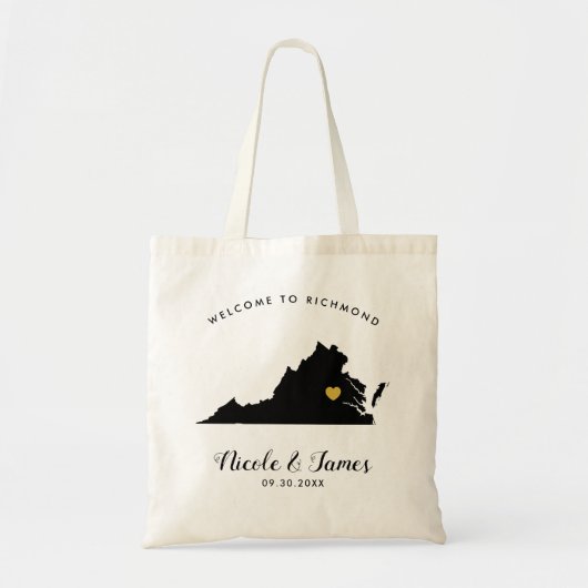 Virginia Wedding Welcome Bag voor Hotel Guests Tote Bag (Voorkant)