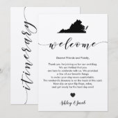 Virginia Wedding Welcome Letter & Itinerary Card Programmakaart (Voorkant / Achterkant)