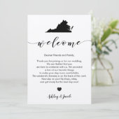 Virginia Wedding Welcome Letter & Itinerary Card Programmakaart (Staand voorkant)