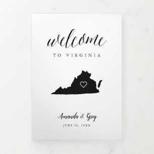 Virginia Wedding Welcome Letter & Itinerary Drieluik Programma