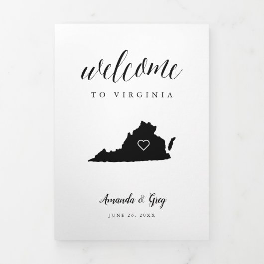 Virginia Wedding Welcome Letter & Itinerary Drieluik Programma (Cover)