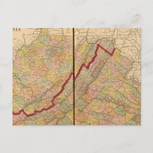 Virginia, West Virginia Briefkaart (Voorkant)